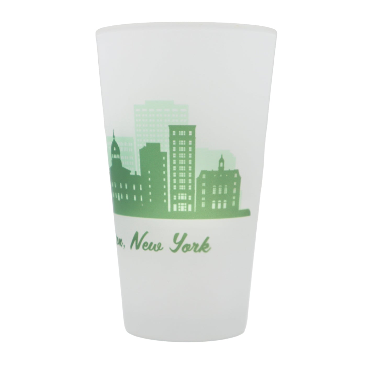 Binghamton City Skyline Frosted Pint Glass