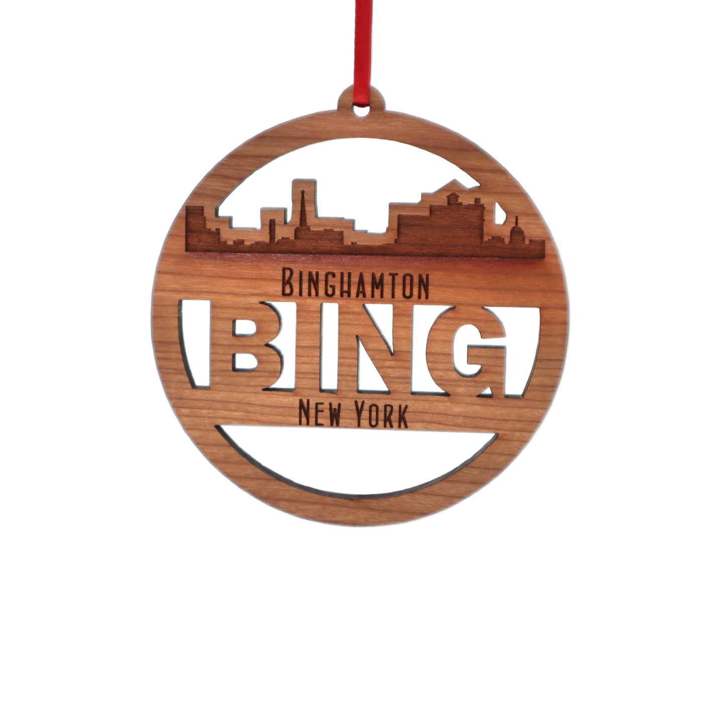 Binghamton Skyline Wooden Ornament