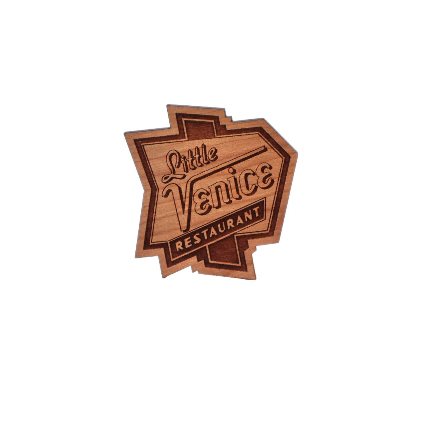 Little Venice Wood Logo Magnet