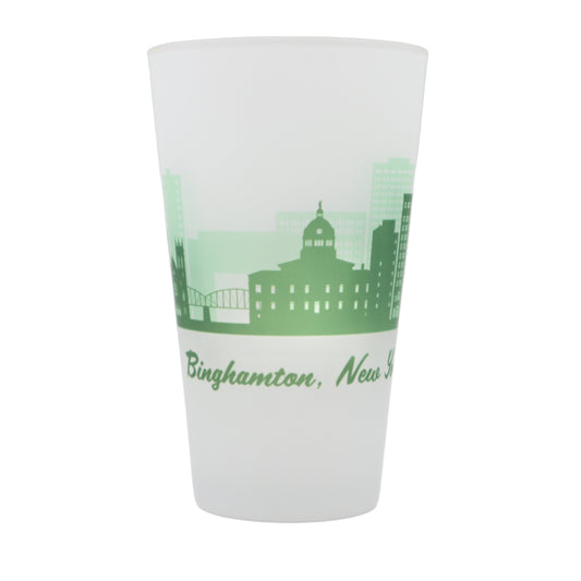 Binghamton City Skyline Frosted Pint Glass