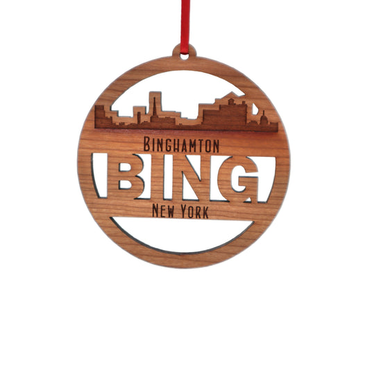 Binghamton Skyline Wooden Ornament