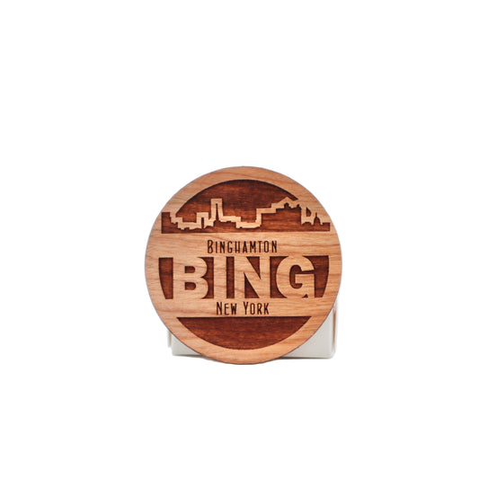 Binghamton Cityscape Wooden Magnet